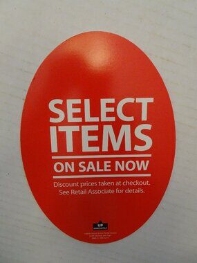USPS - Select Items On Sale Now -Oval Cardboard Sign - New